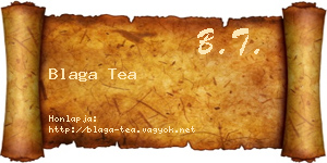 Blaga Tea névjegykártya
